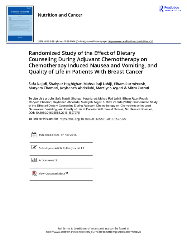 (PDF) Randomized Study of the Effect of Dietary Counseling During ...