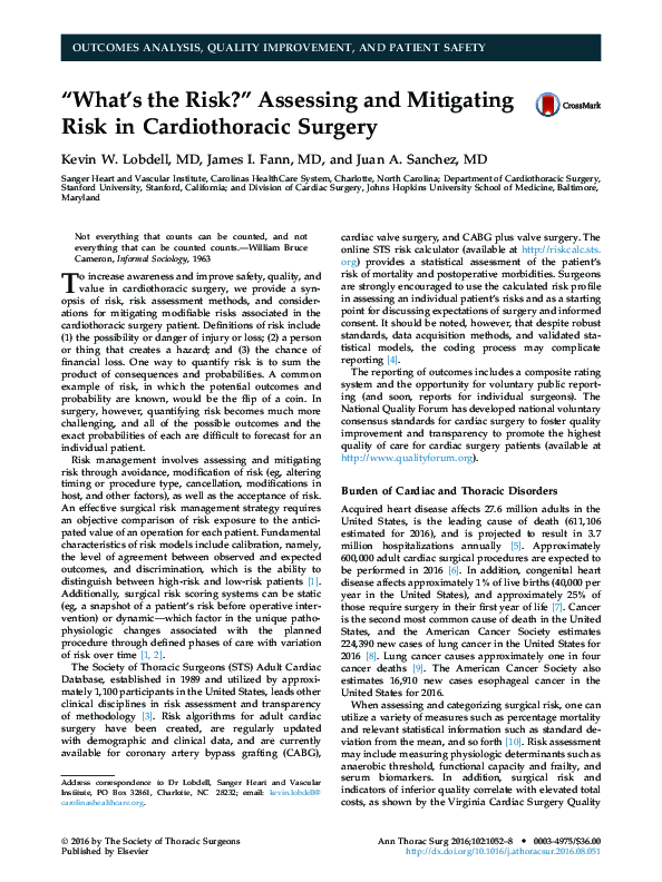 (PDF) What's the Risk?