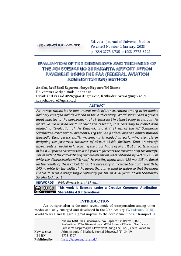 (PDF) Evaluation of The Dimensions and Thickness of The Adi Soemarmo