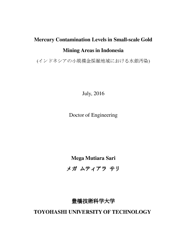 (PDF) Mercury Contamination Levels in Small-scale Gold Mining Areas in ...