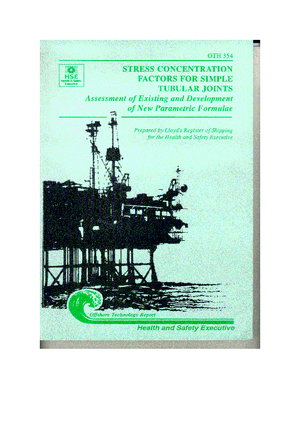 (PDF) STRESS CONCENTRATION FACTORS FOR SIMPLE TUBULAR JOINTS
