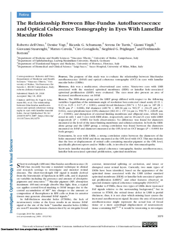 (PDF) The Relationship Between Blue-Fundus Autofluorescence and Optical ...