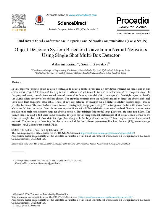 (PDF) Object Detection System Based on Convolution Neural Networks ...