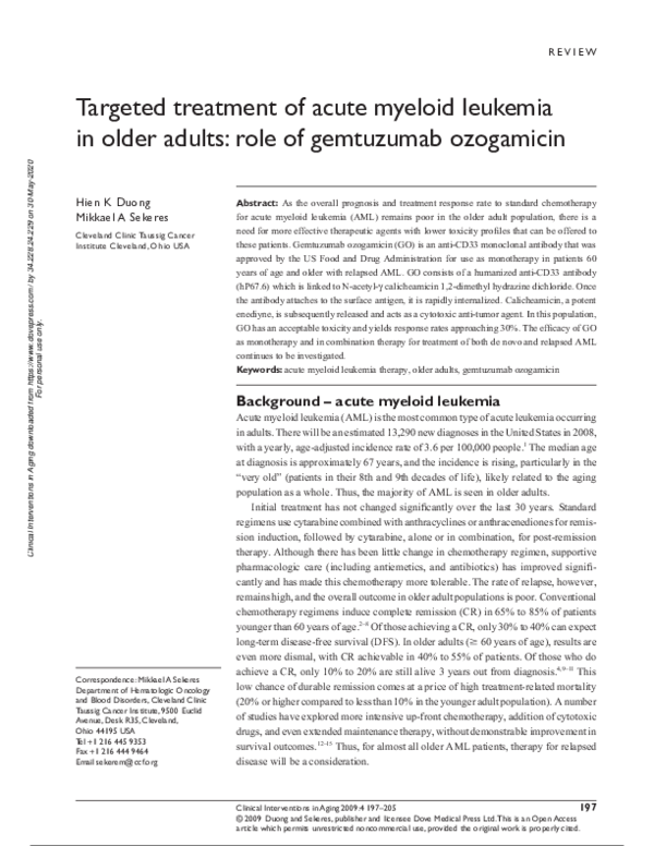 (PDF) Targeted treatment of acute myeloid leukemia in older adults ...