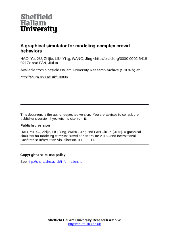 (PDF) A Graphical Simulator for Modeling Complex Crowd Behaviors