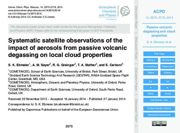 (PDF) Systematic satellite observations of the impact of aerosols from ...