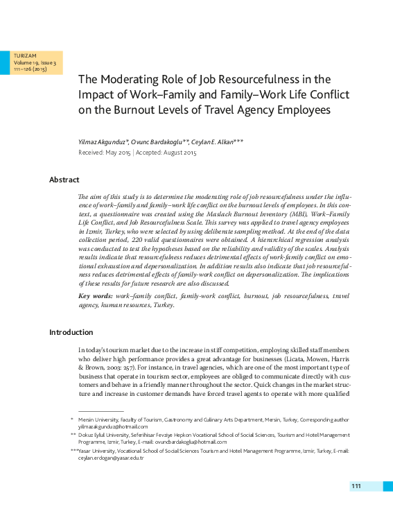 (PDF) The moderating role of job resourcefulness in the impact of work ...