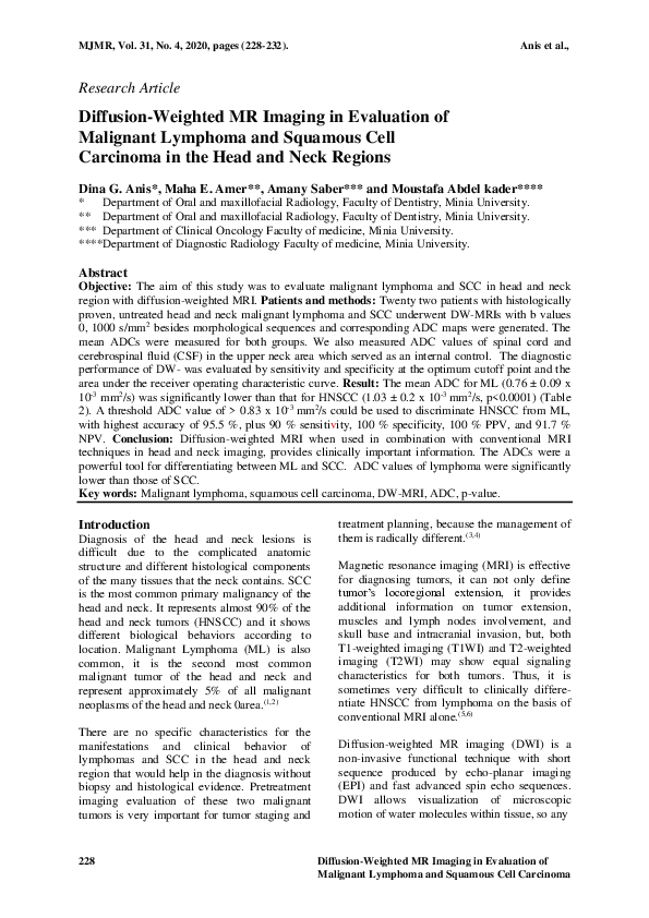 (PDF) Diffusion-weighted MR imaging in the evaluation of renal tumours