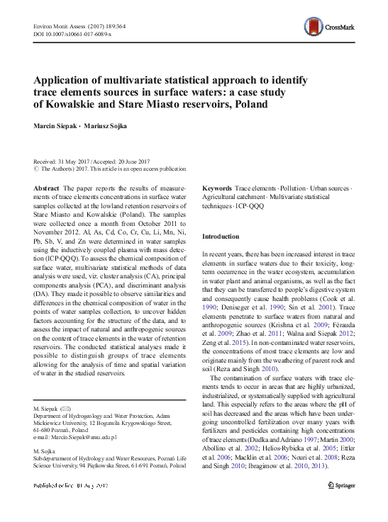 (PDF) Application of multivariate statistical approach to identify ...