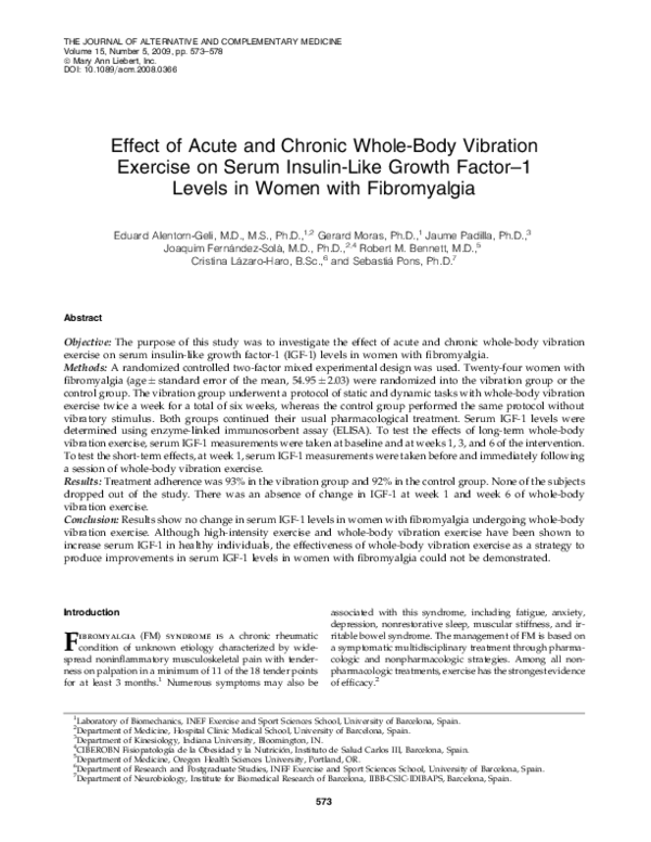 (PDF) Effect of Acute and Chronic Whole-Body Vibration Exercise on ...