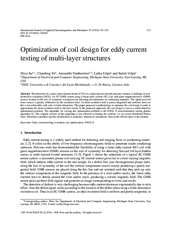 (PDF) Optimization of coil design for eddy current testing of multi ...