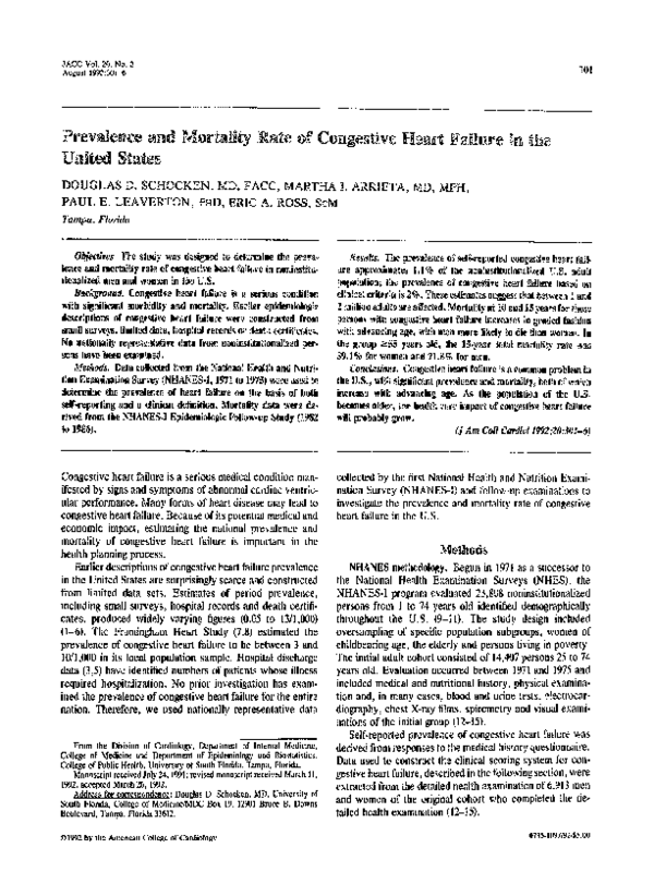 (PDF) Prevalence and mortality rate of congestive heart failure in the ...