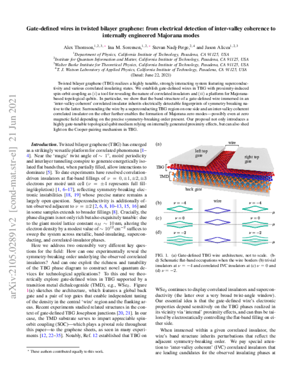 (PDF) Gate-defined wires in twisted bilayer graphene: From electrical ...
