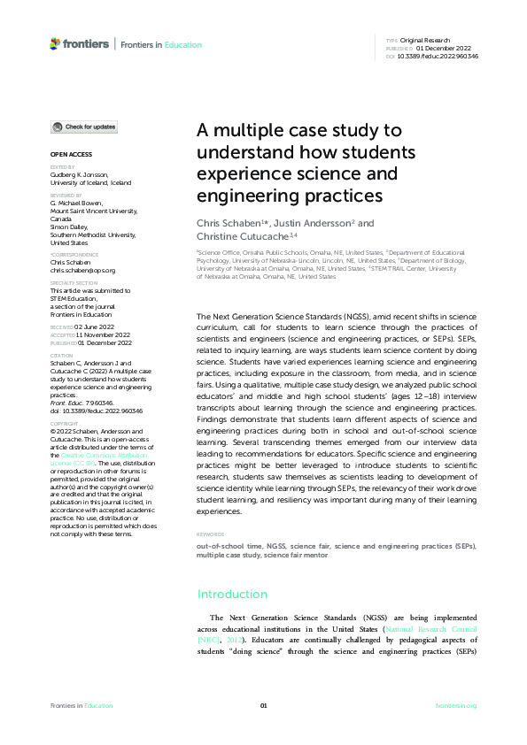(PDF) A multiple case study to understand how students experience ...