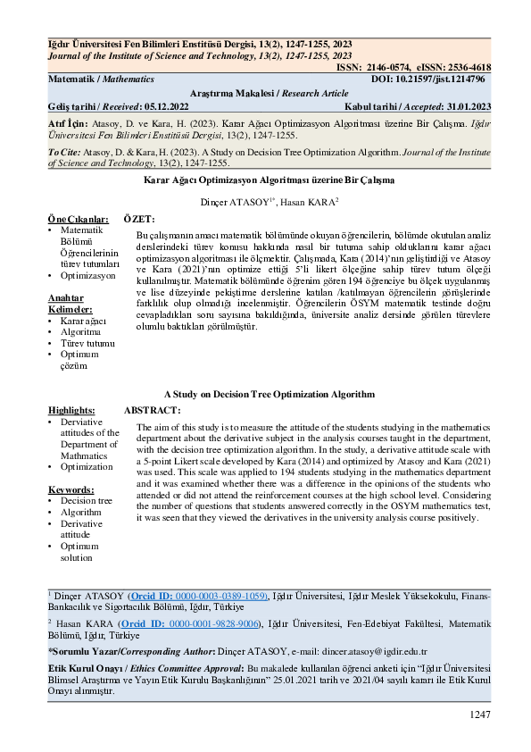 (PDF) A Study on Decision Tree Optimization Algorithm