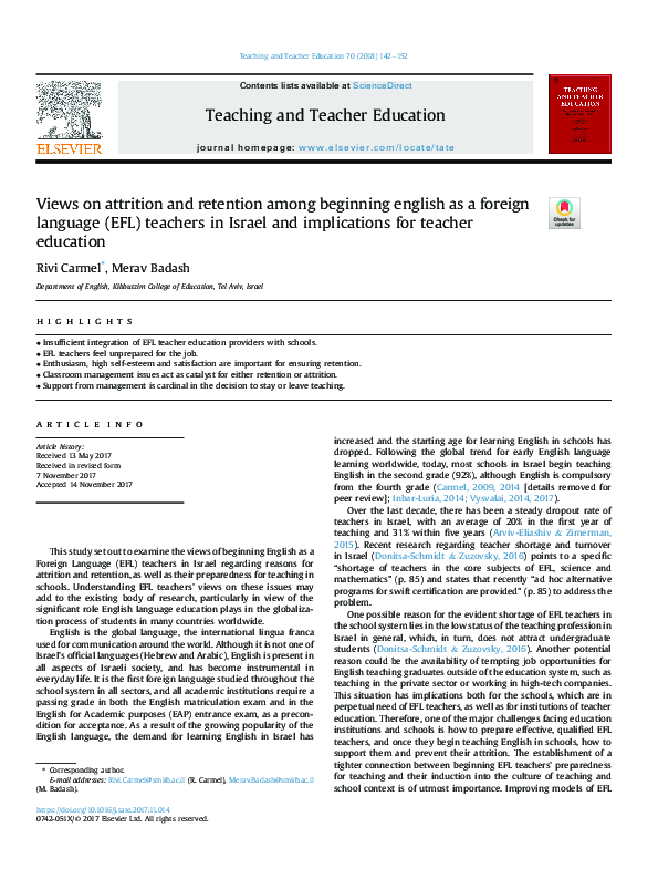 (PDF) Views on attrition and retention among beginning English as a ...