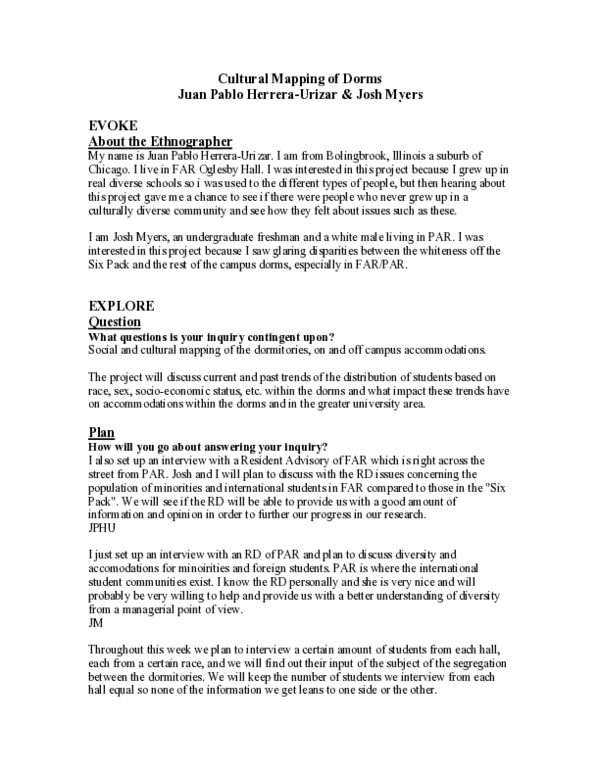 (PDF) Cultural mapping of dorms