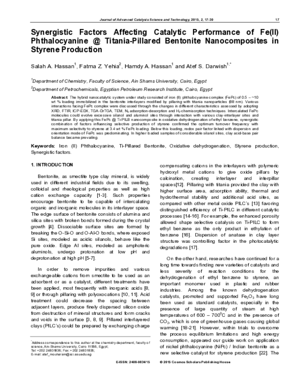 (PDF) Synergistic Factors Affecting Catalytic Performance of Fe(II ...