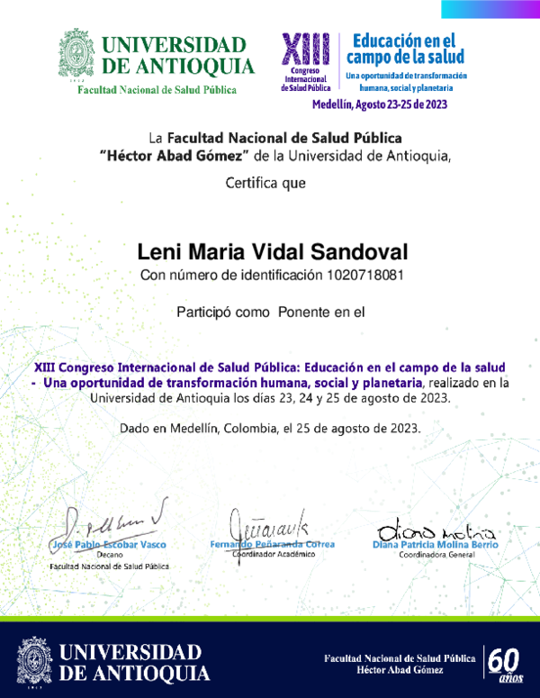 (PDF) XIII Congreso Internacional de Salud Pública: educación en el ...