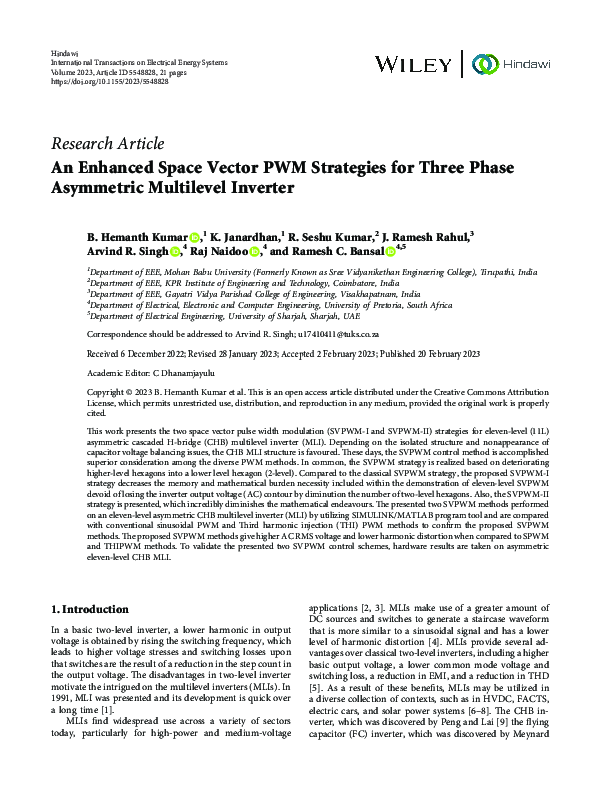 (PDF) An Enhanced Space Vector PWM Strategies for Three Phase ...