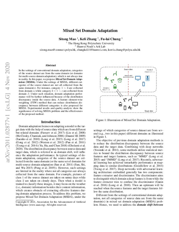 (PDF) Mixed Set Domain Adaptation