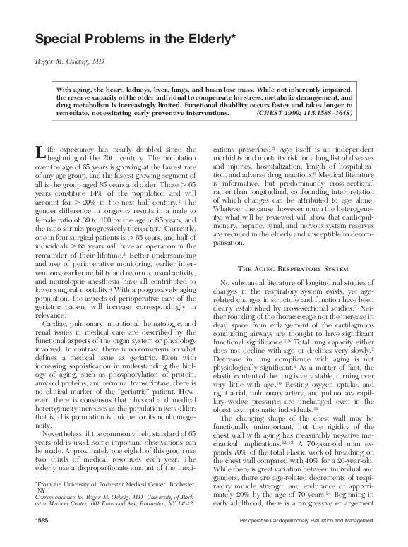 (PDF) Special Problems in the Elderly