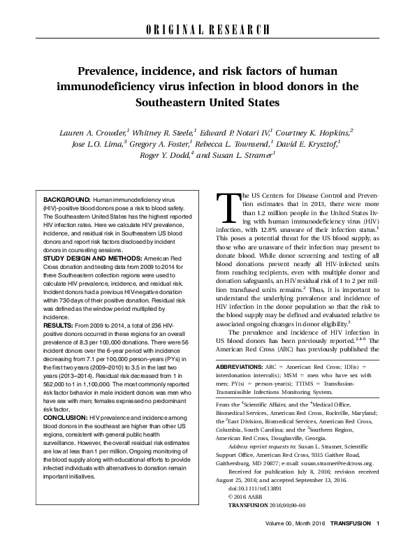 (PDF) Prevalence, incidence, and risk factors of human immunodeficiency ...