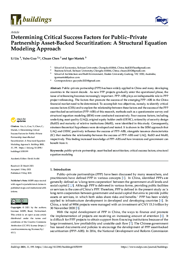 (PDF) Determining Critical Success Factors for Public–Private ...