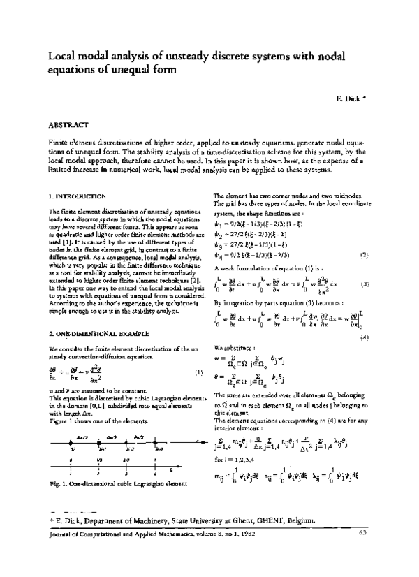 (PDF) Local modal analysis of unsteady discrete systems with nodal ...