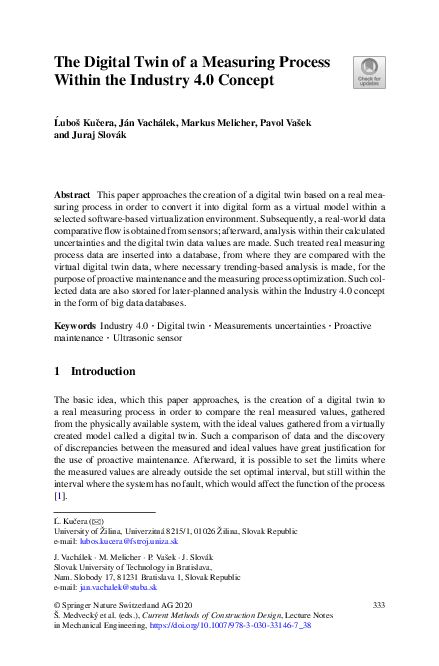 The Digital Twin of a Measuring Process Within the Industry 4.0 Concept