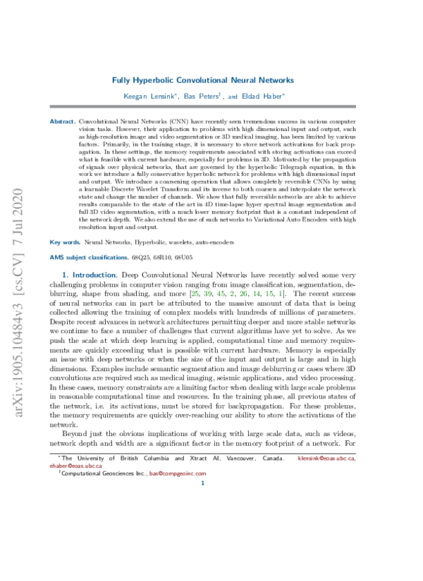 (PDF) Fully hyperbolic convolutional neural networks
