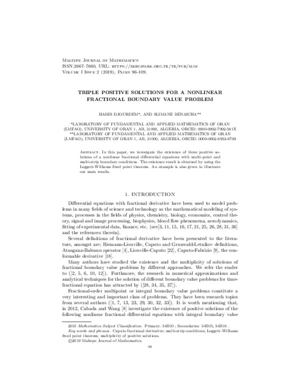 (PDF) Triple Positive Solutions For A Nonlinear Fractional Boundary ...