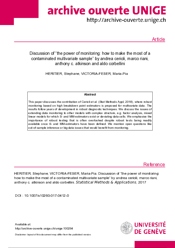 (PDF) Discussion of “The power of monitoring: how to make the most of a ...