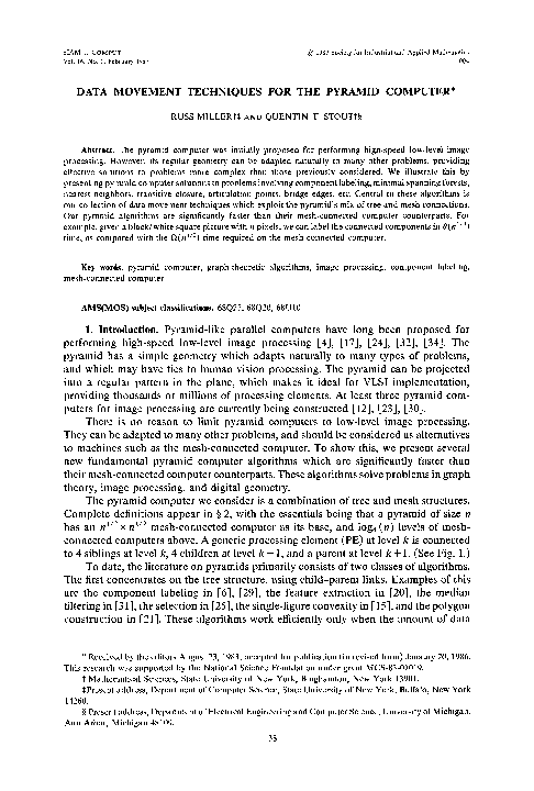 (PDF) Data Movement Techniques for the Pyramid Computer | Russ Miller ...