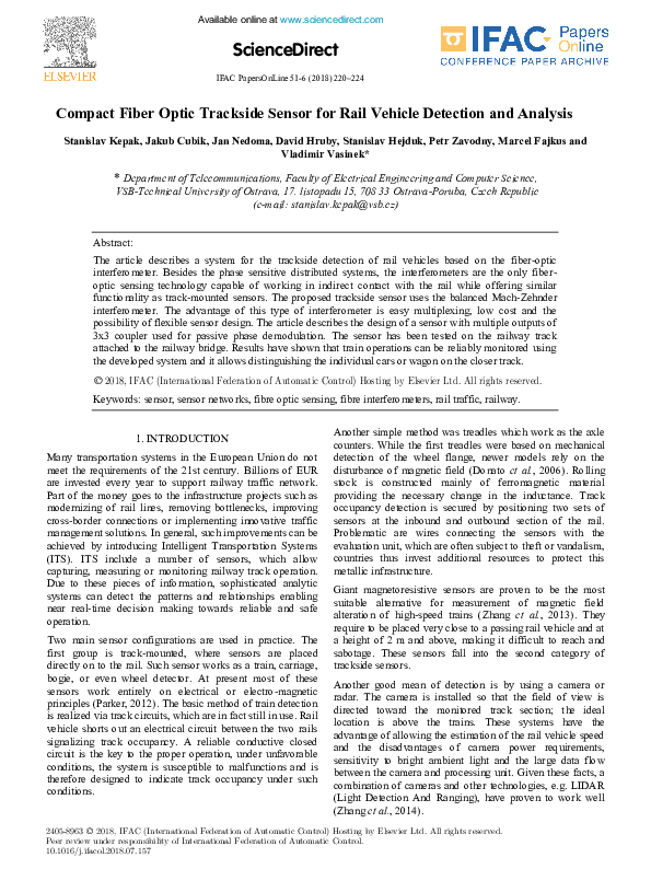 (PDF) Compact Fiber Optic Trackside Sensor for Rail Vehicle Detection ...