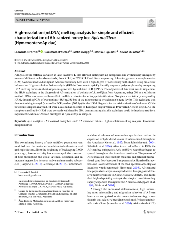 (PDF) High-resolution (mtDNA) melting analysis for simple and efficient ...