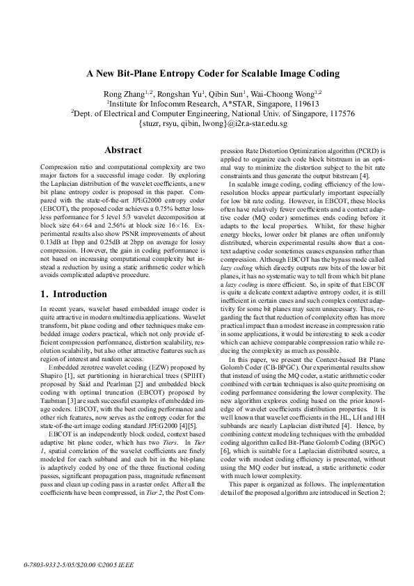 (PDF) A New Bit-Plane Entropy Coder for Scalable Image Coding