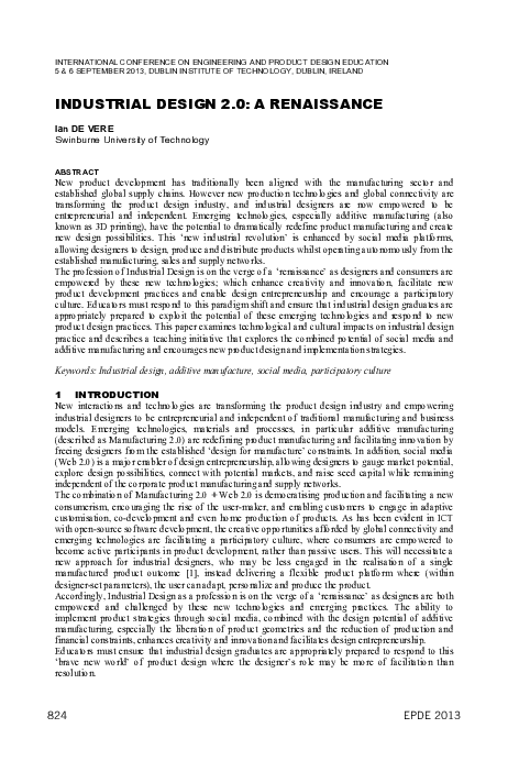 (PDF) Industrial design 2.0: a renaissance