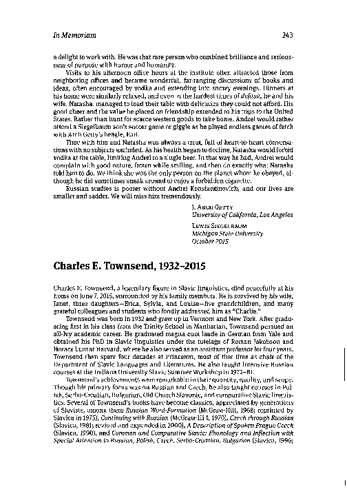 (PDF) Charles E. Townsend, 19322015