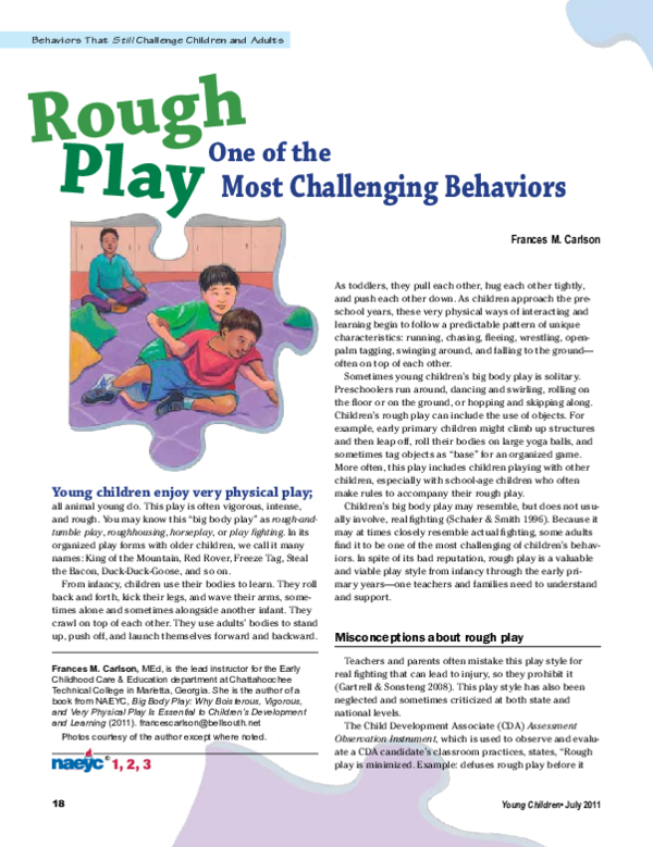 (PDF) Rough One of the Most Challenging Behaviors Play