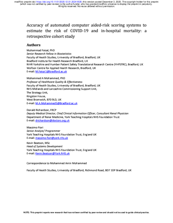 (PDF) Accuracy of automated computer aided-risk scoring systems to ...