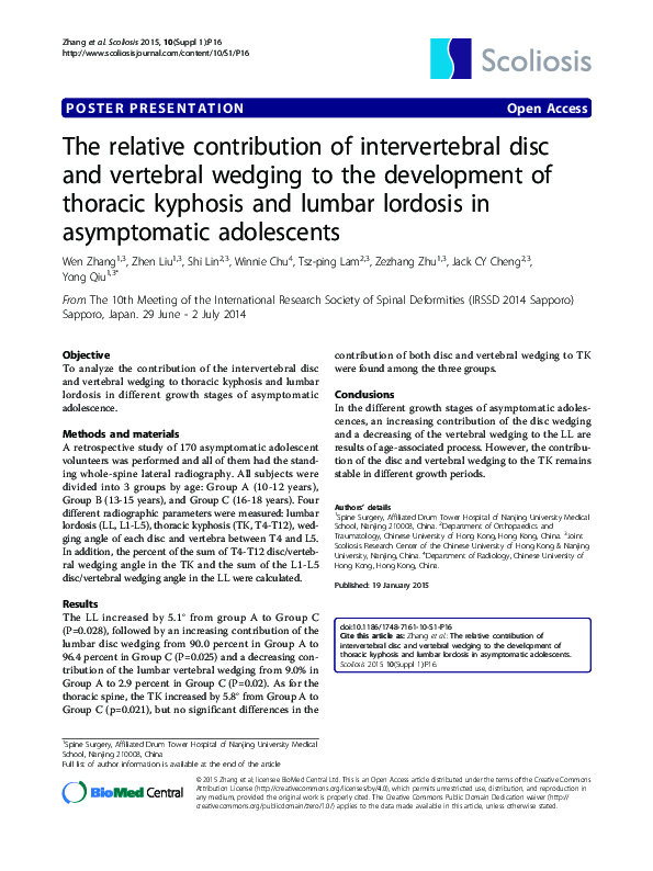 (PDF) The relative contribution of intervertebral disc to the ...