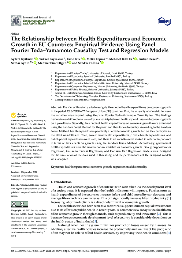 (PDF) The Relationship between Health Expenditures and Economic Growth ...
