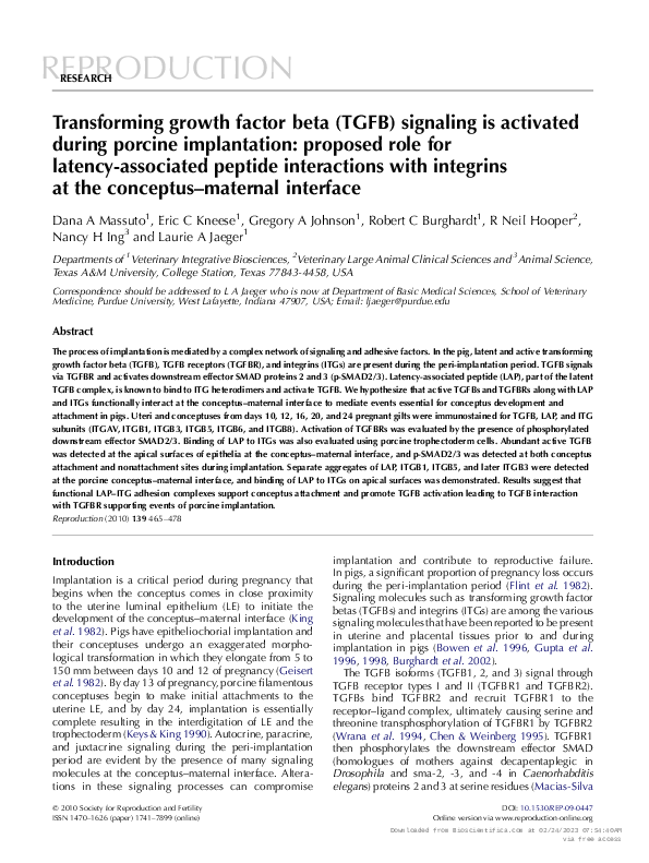 (PDF) Transforming growth factor beta (TGFB) signaling is activated ...