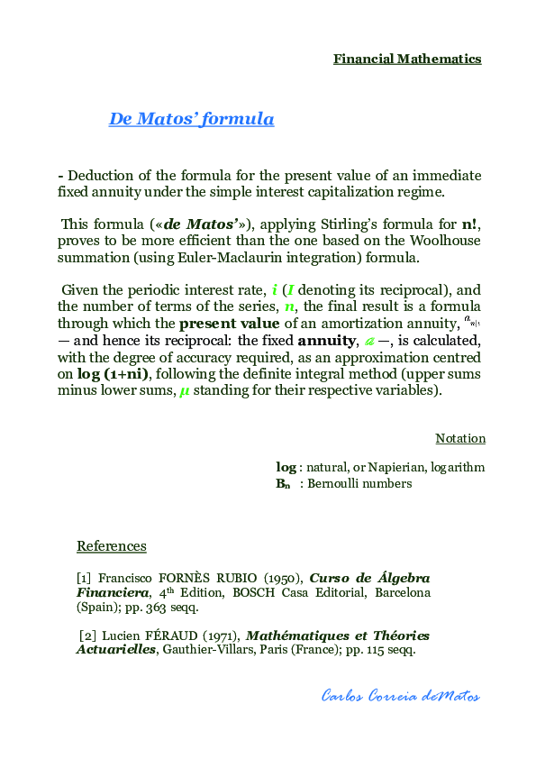 (PDF) Once upon a time, long term interest was simple: DeMatos ...