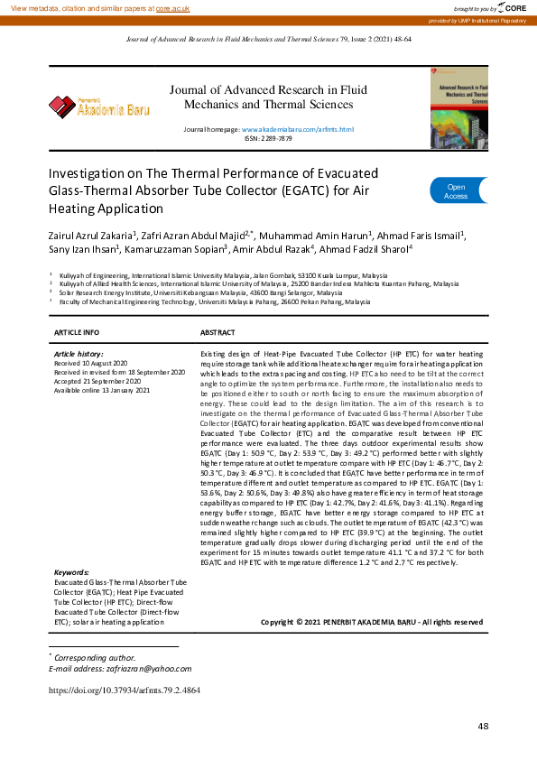 (PDF) Investigation on The Thermal Performance of Evacuated Glass ...