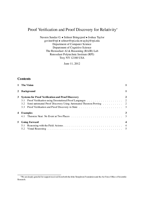 (PDF) Proof verification and proof discovery for relativity
