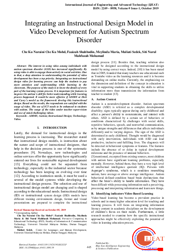 (PDF) Integrating an Instructional Design Model in Video Development ...