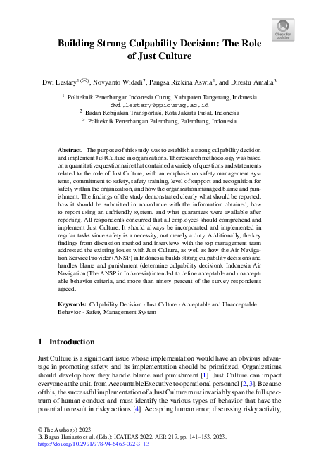 (PDF) Building Strong Culpability Decision: The Role of Just Culture