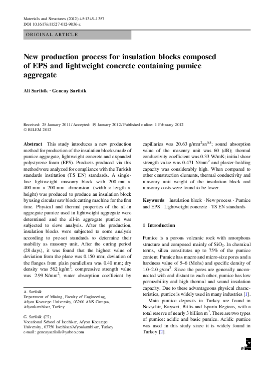 (PDF) New production process for insulation blocks composed of EPS and ...